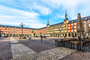 Plaza Mayor com estátua do rei Philips III em Madrid, Espanha